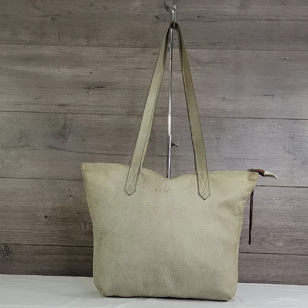 Rowdy Gray Leather Tote Bag